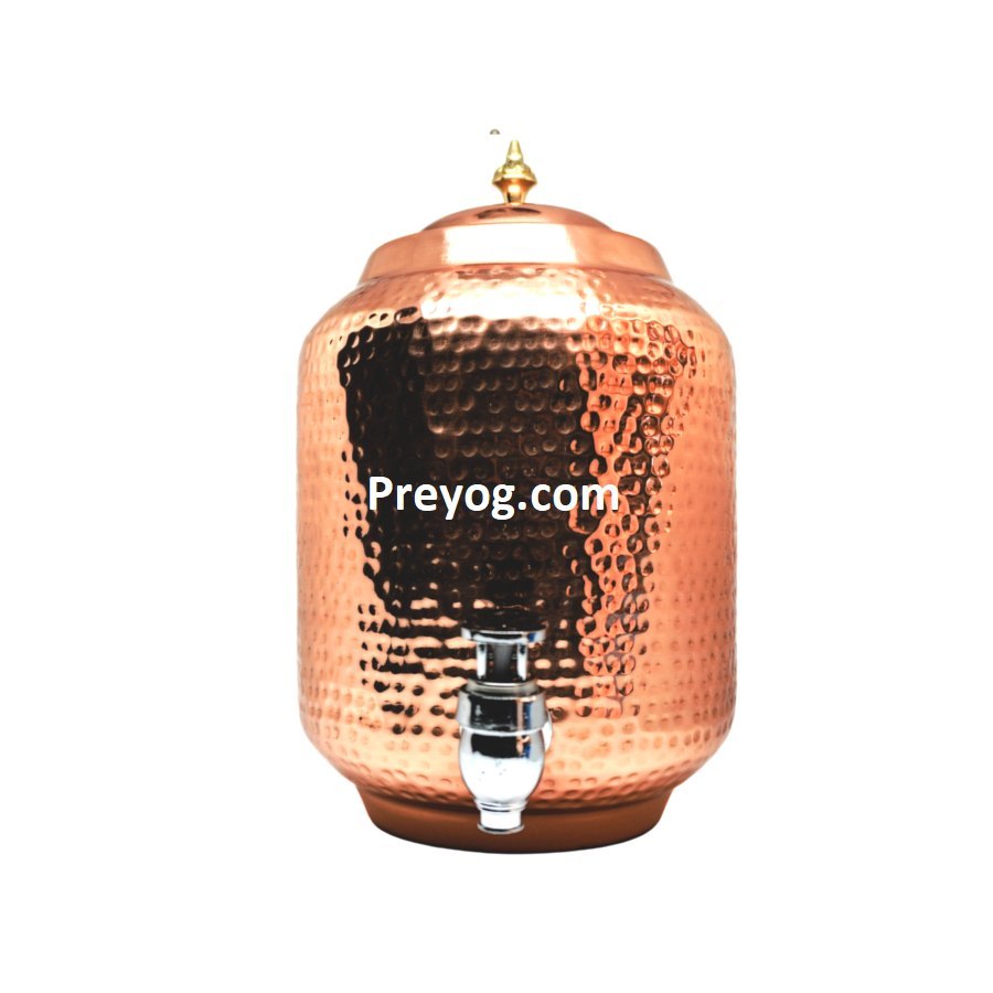 Preyog Hammered Design Copper Water Tank 5 L