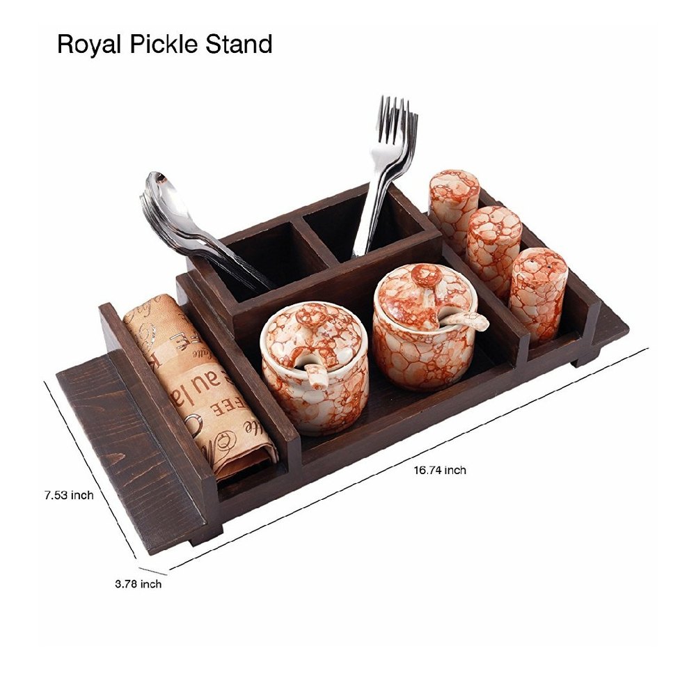 Ajbsk Natural Finish Pickle Stand, For Home, Size: Standard img