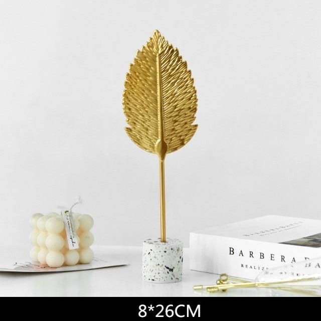 Aluminum+marble Aluminum Tableware Gold Plated Finish, Size: 8x24 Cms