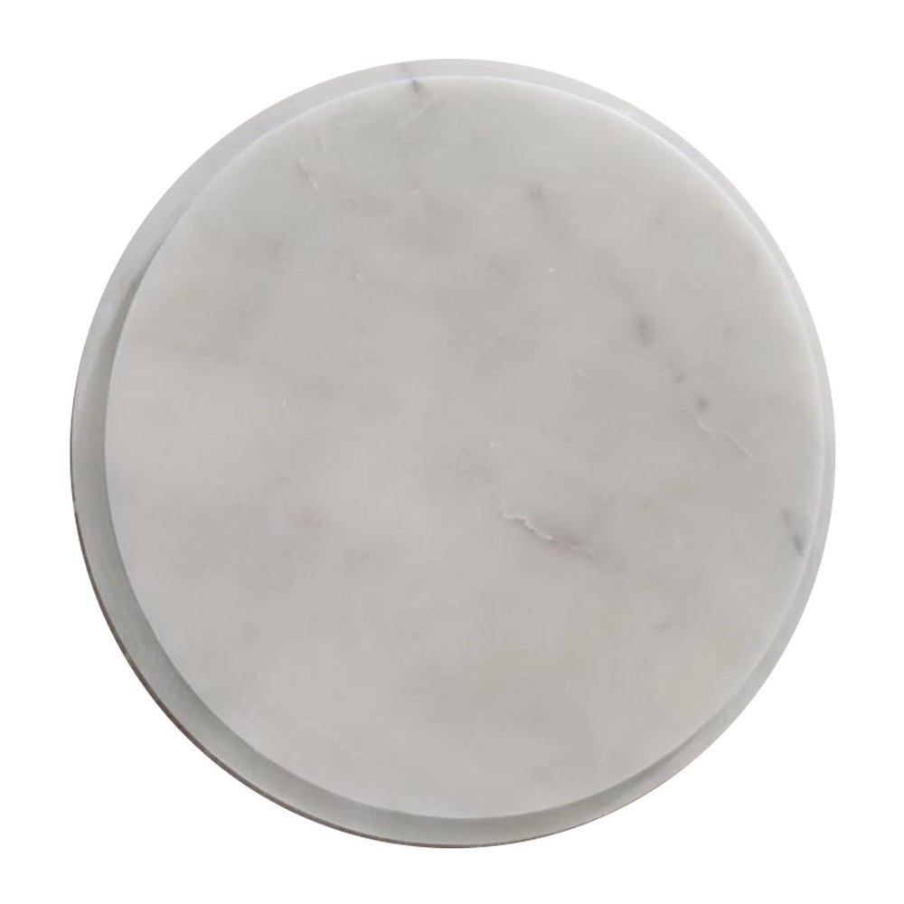 Polished Finish White Marble Cake Lazy Susan, Thickness: 12mm, Size: 78 X 50cm img