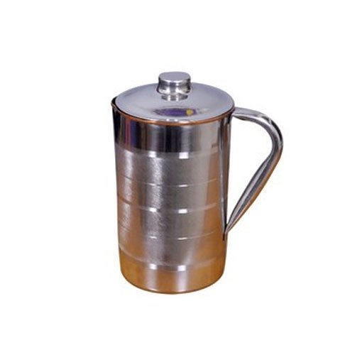 Silver Plain 1.5 L Stainless Steel Copper Jug for Home img