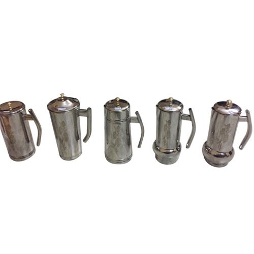 Silver Round Stainless Steel Long Jug img