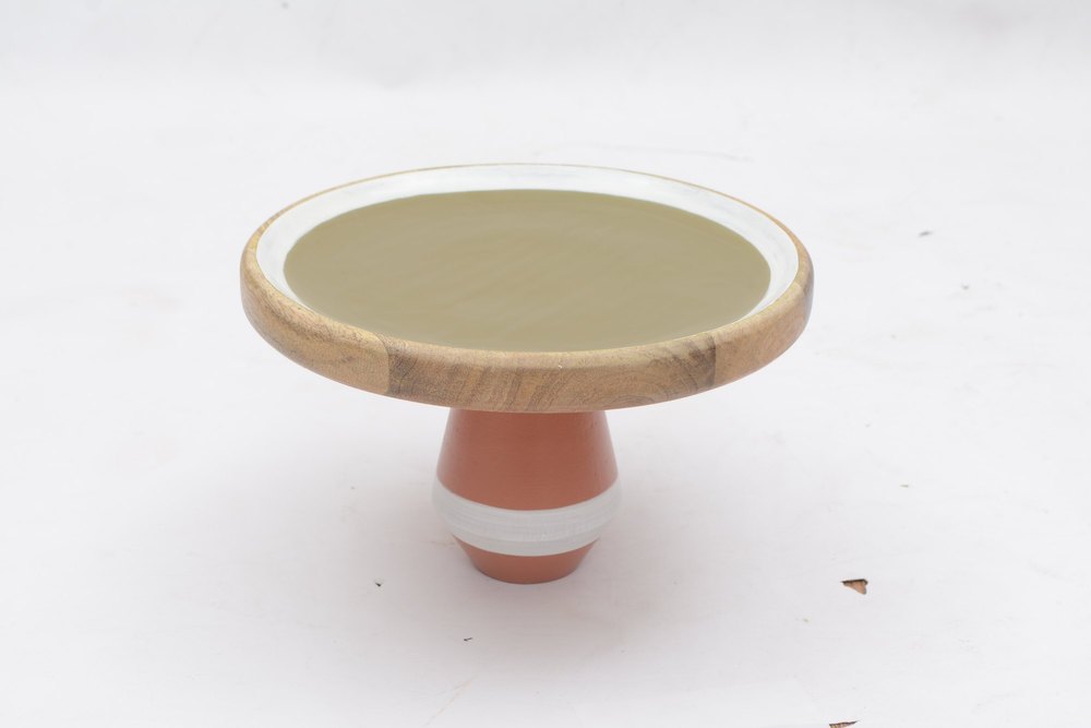brown Wooden Cake Stand, For Home, Size: Small