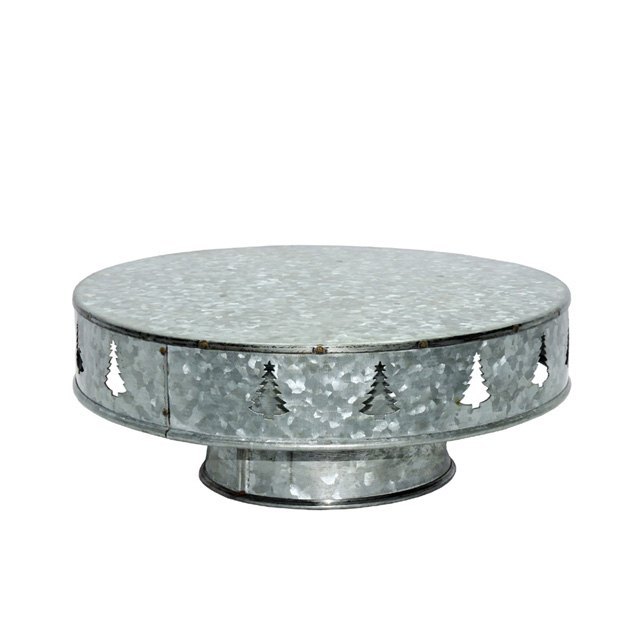 For Restaurant Grey Iron Cake Stand, Round, Packaging Type: Box