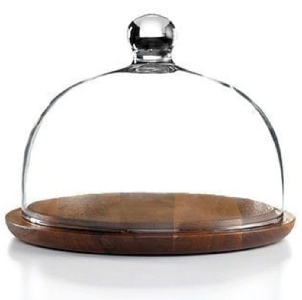 Cake Stand With Glass Dome, Round, Size: 8.9 X 8.9 X 29.5 Cm
