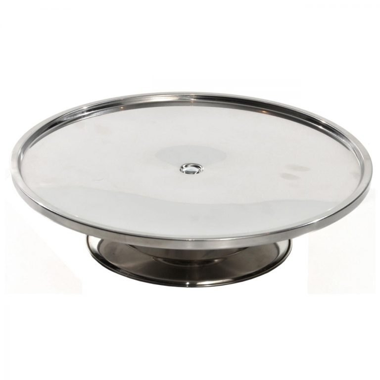 Silver Stainless Steel Cake Stand, Round, Size: Dia - 30 Cm, Height - 6 Cm