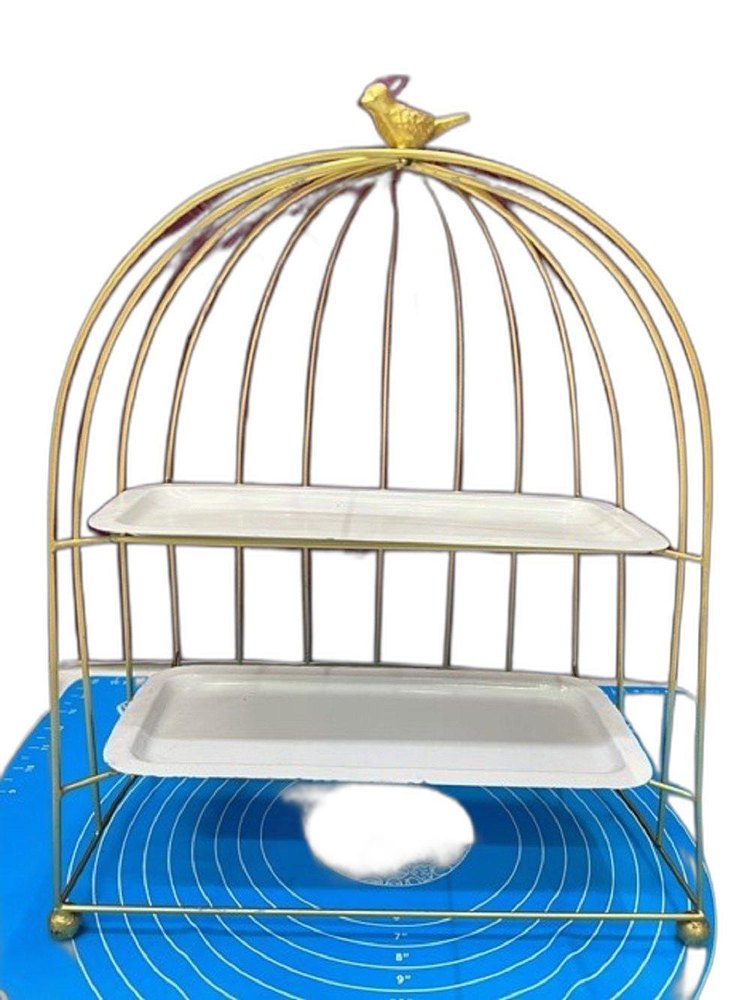 2 Tier Cage Cake Stand, For Bakery, Packaging Type: Box