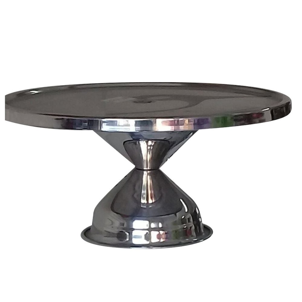 800 G Silver Stainless Steel Cake Stand, Round, Size: 32 X 32 X 18 cm