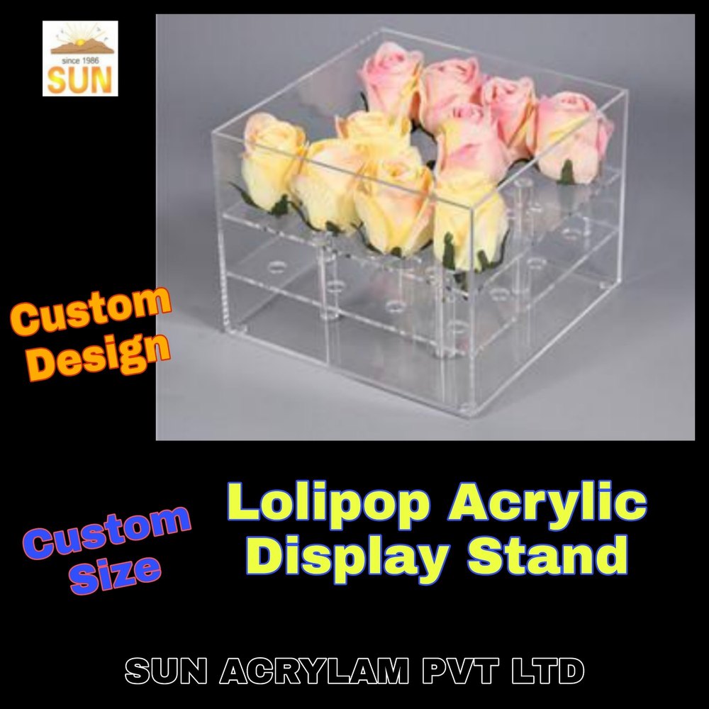 Transperent Lollipop Acrylic Display Stand Cup Cake, Size: Custom Size