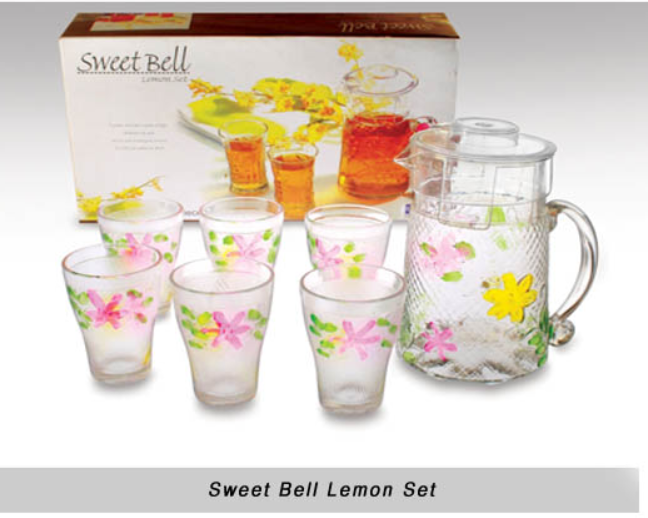 Transparent Glass Sweet Bell Lemon Set