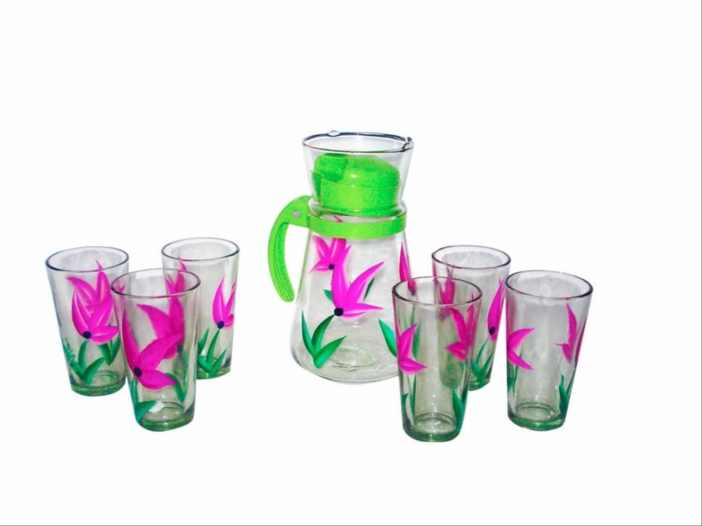 Printed Glass Lemon Set, For Home