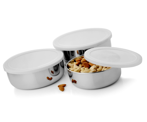 SS Plain Lid Bowl Set