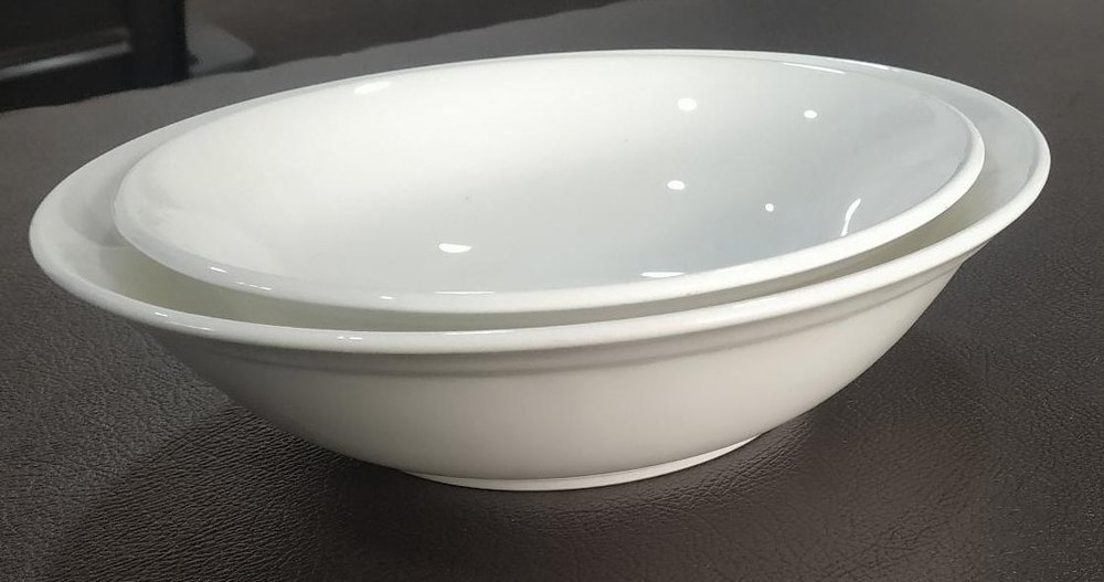 Round White Melamine Serving Bowl Set, For Home, Size: 6inch And 7 Inch