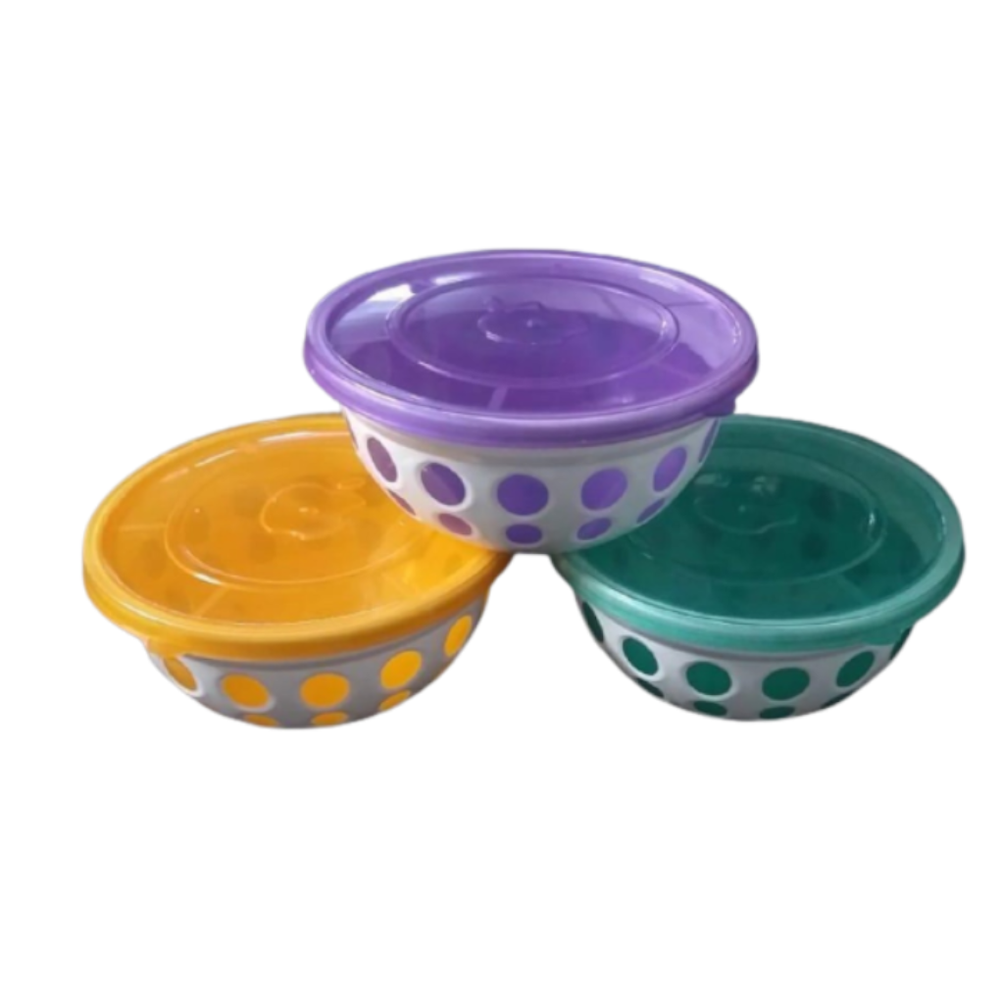 Round Polished Plastic Lid Bowl