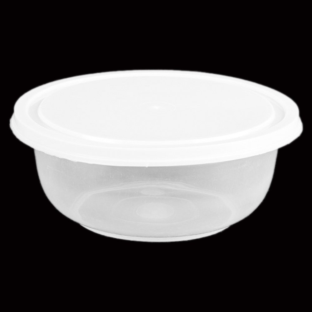 Round White Plastic Lid Bowl