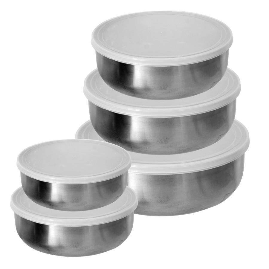 SS Silver Plastic Lid Bowl, Size: Standard img