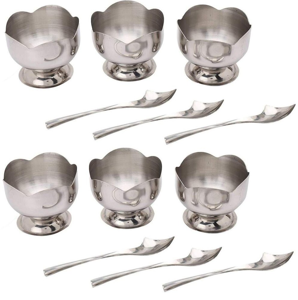 Stainless Steel Ice Cream Cup Set, For Kitchen, Size: 6.3x7.9cm(HxL)