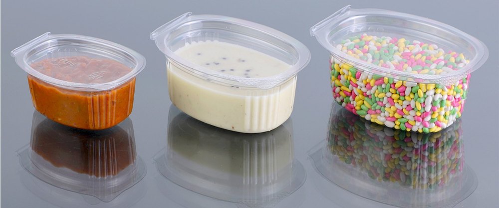 Transparent PET Hinged Sauce Cup, For Restaurant, Packaging Type: Box