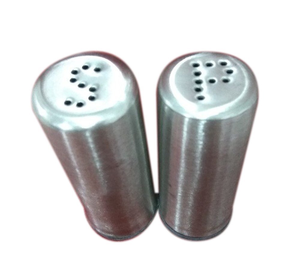 2 Bottle Stainless Steel Salt Pepper Shaker Set
