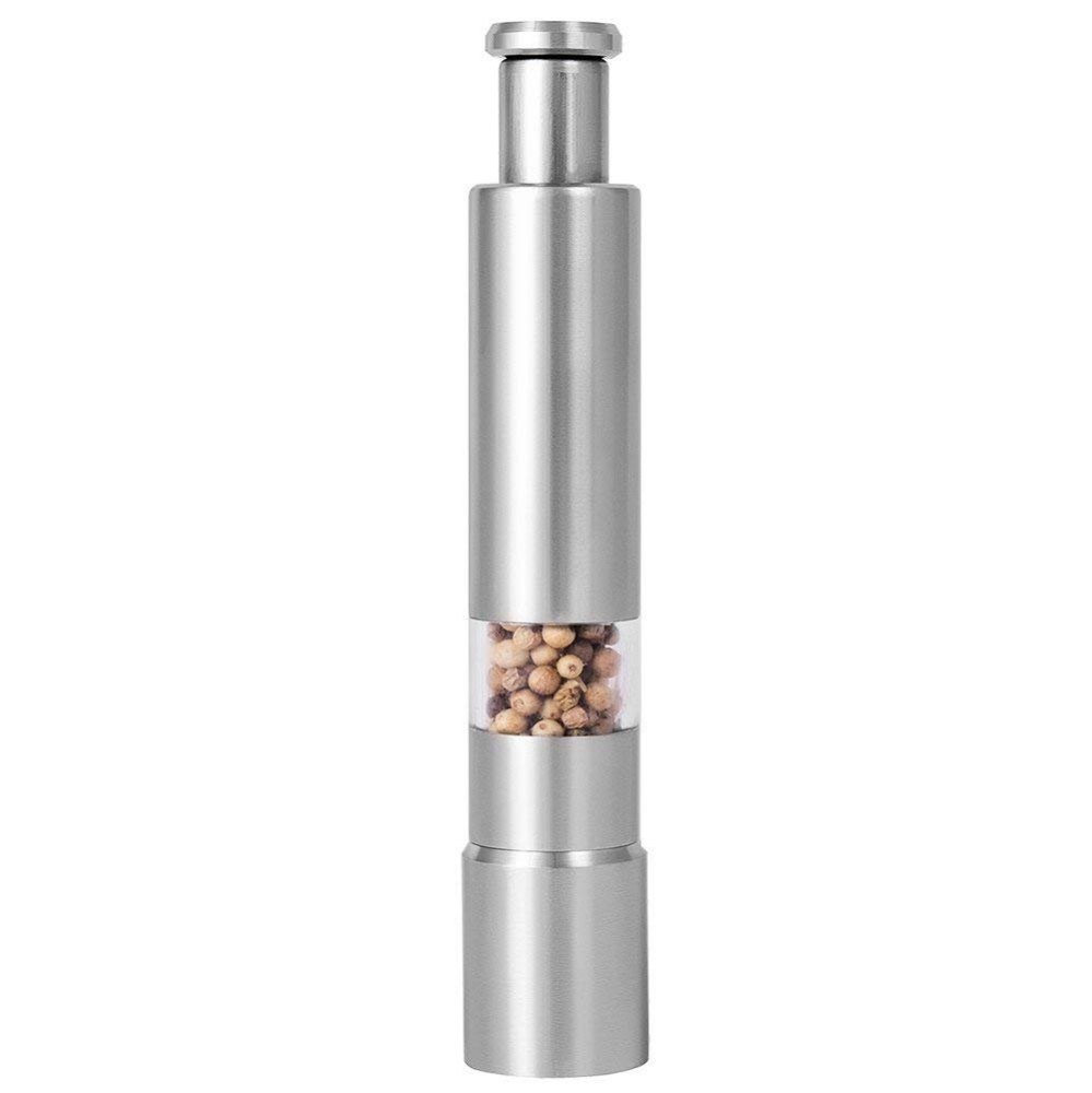 Thumb Press Stainless Steel Pepper Mill Grinder Muller Sleek and Stylish for Your Kitchen