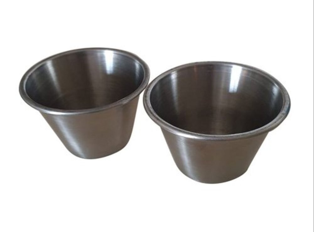 Silver Stainless Steel Sauce Cup, For Restaurant, Packaging Type: Box img