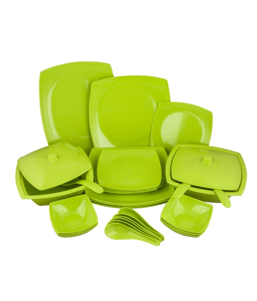 32 green Abon melamine dinner set, For Home