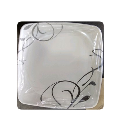 White Melamine Printed Dishes, Square