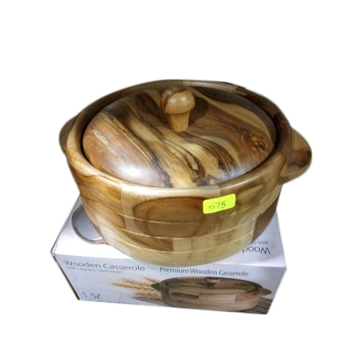 Wooden Brown Casserole Dish img