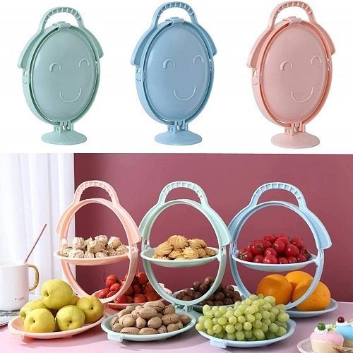 Plastic Foldable Fruit Plate Candy Dish, For Home, Shape: Circular