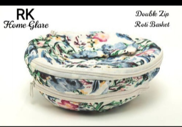 Cotton Multicolor Double Zip Roti Basket, For Home and restaurant