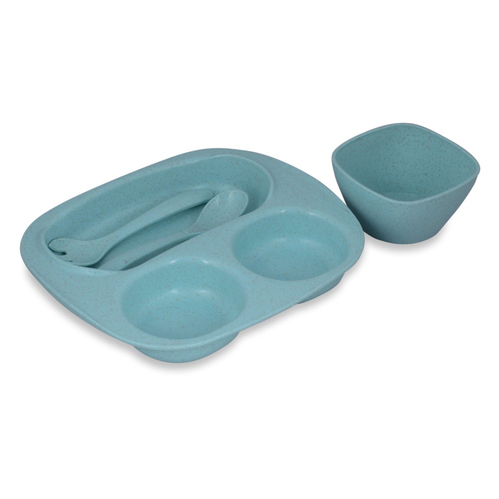 Crya Light Blue Plastic Tableware Set