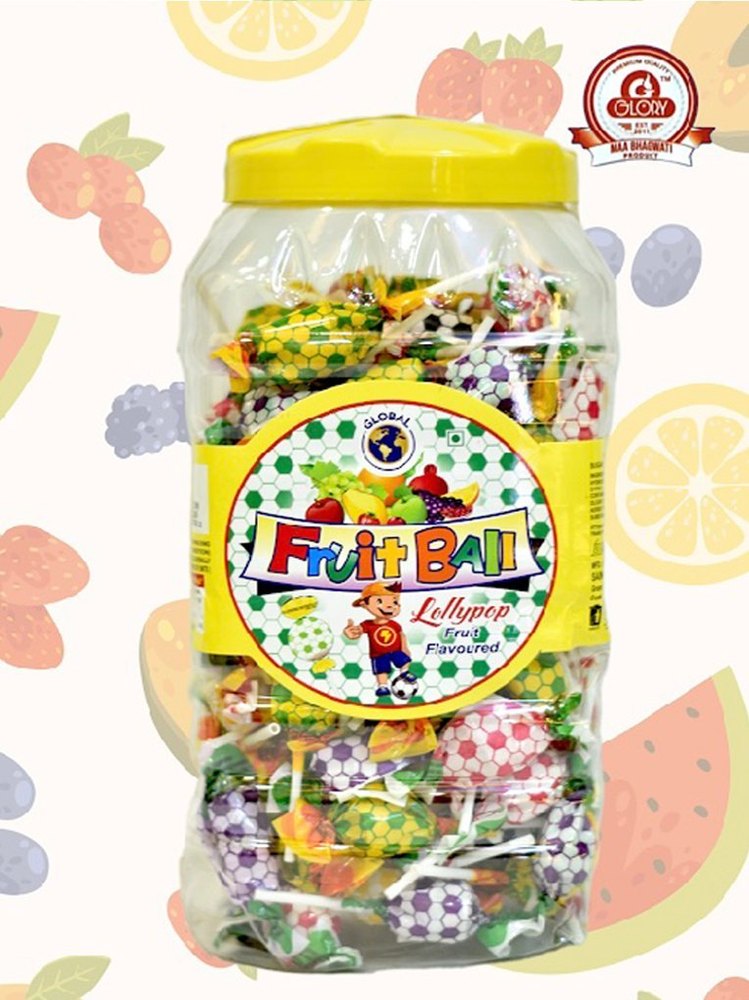 Lollipop Round Fruitball Fruit Flavoured Lollypop, Packaging Type: Plastic Jar