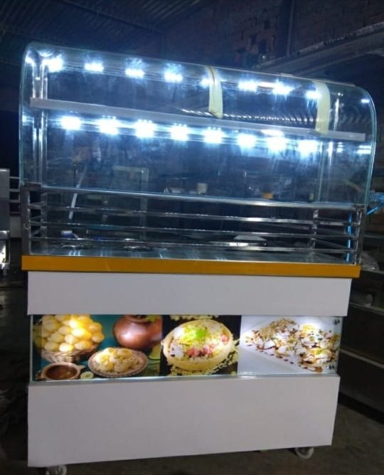 Stainless Steel Golgappa Counter With Wheel, For Street Food Stall