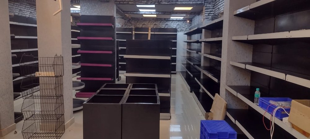 Metal Free Standing Unit Adjustable Cosmetic Store Shelves, For Shops