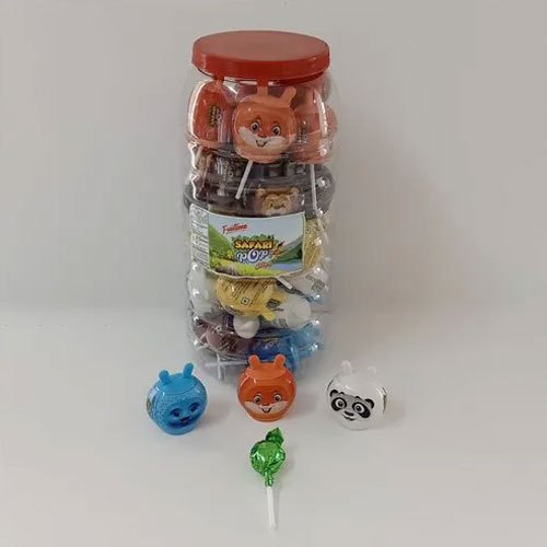Funtime Strawberry Flavoured Safari Lollipop, Packaging Type: Jar, Carton