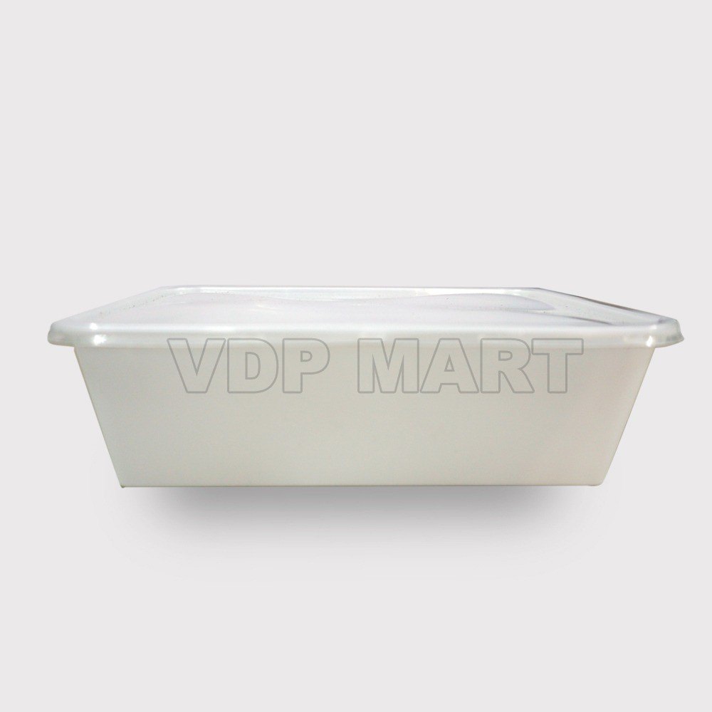 White Square Disposable Plastic Food Container, For Restaurant img