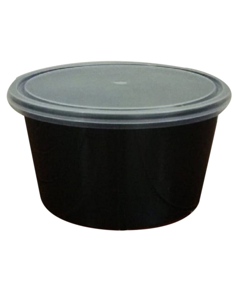 Black Plain 500ml Disposable Plastic Food Container img