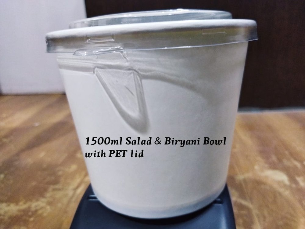 White Paper Food Container, Round, Capacity: 1500ml img