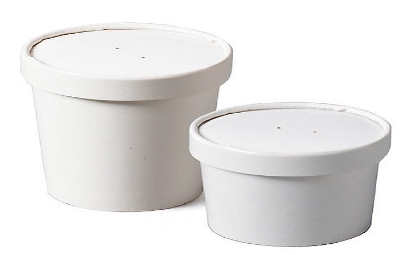 Round Disposable Paper Food Containers With Lid