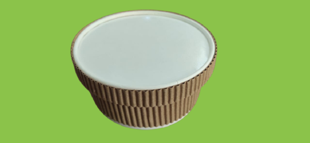 Brown Ripple Paper Food Container 500ml, Packaging Type: Box, Round img