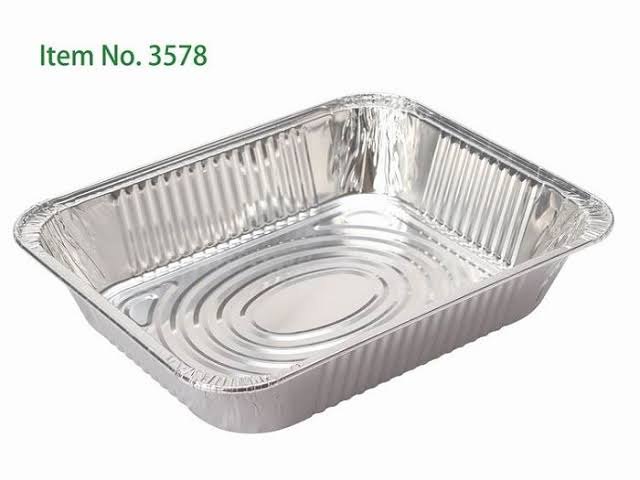 R.S.T Servings & Take Away 3200 Ml Half Deep Aluminum Foil Containers, For Event and Party Supplies