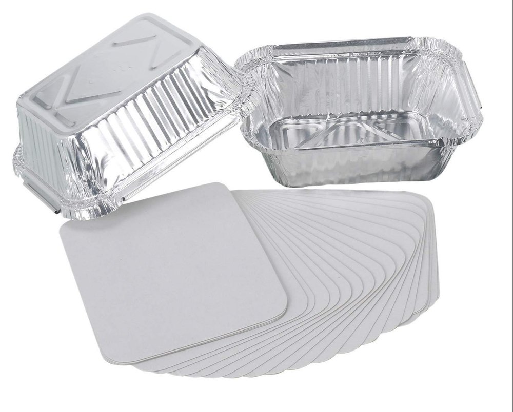 Rectangular 250 ML Silver Aluminum Foil Disposable Food Containers, For Utility Dishes