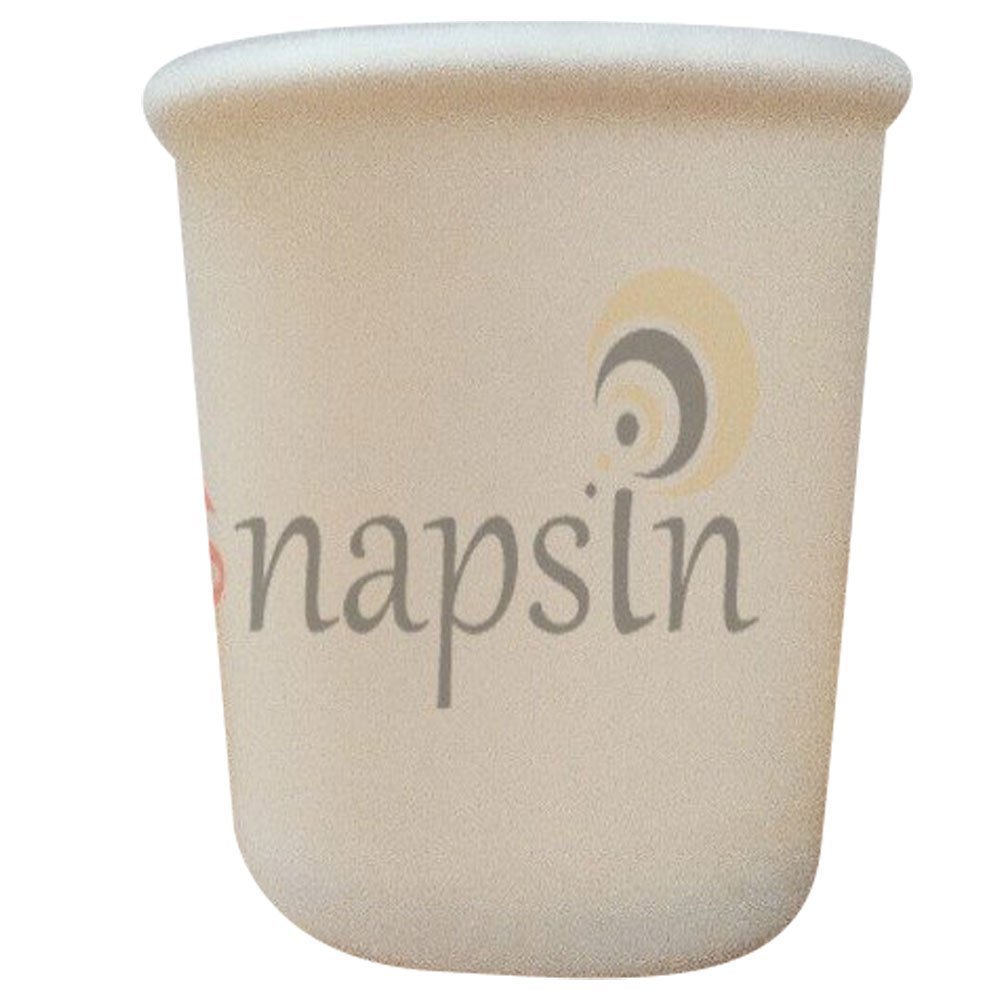 White And Beige Plain 100ml Round Paper Container, Size: 35 cm X 6 Inch (dia X H)