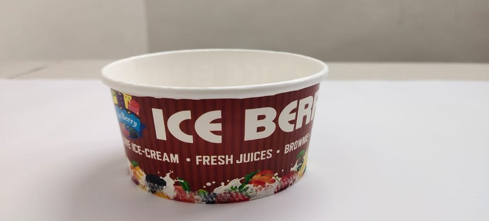 White Paper Ice Cream Tubs With Paper Lids img