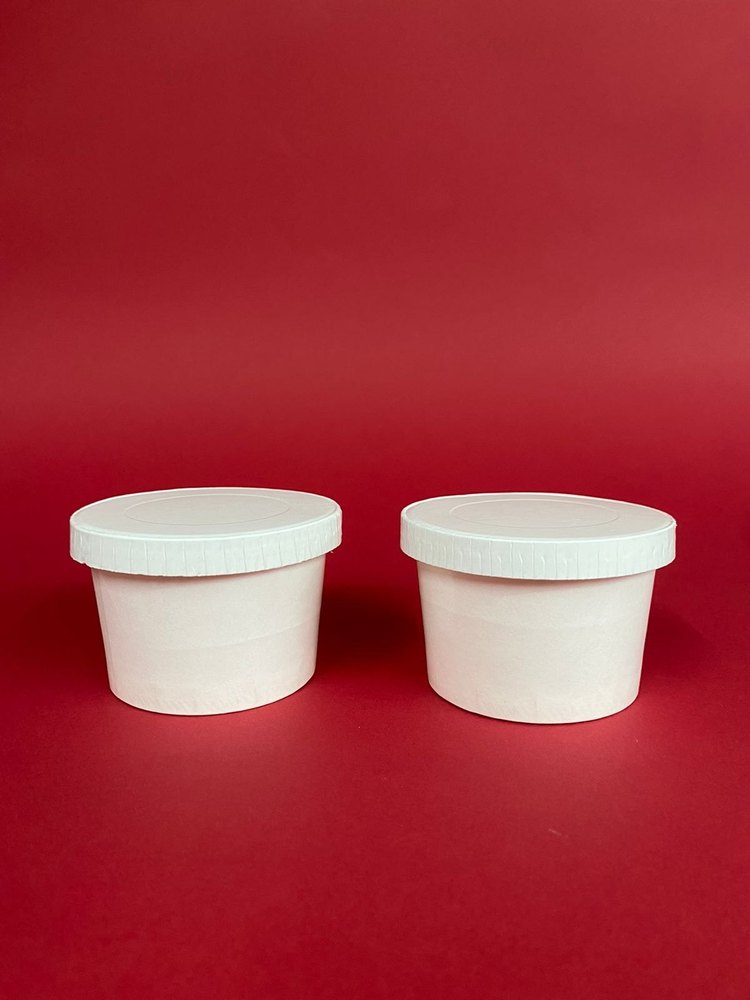 White Plain 250 ML Paper Round Container, Size: 450ml