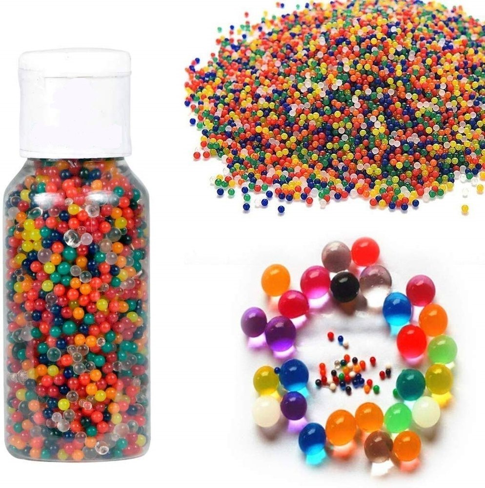 Crystal Mud Soil Water Jelly Beads Flower Plant with Bottle in Multi-Colour