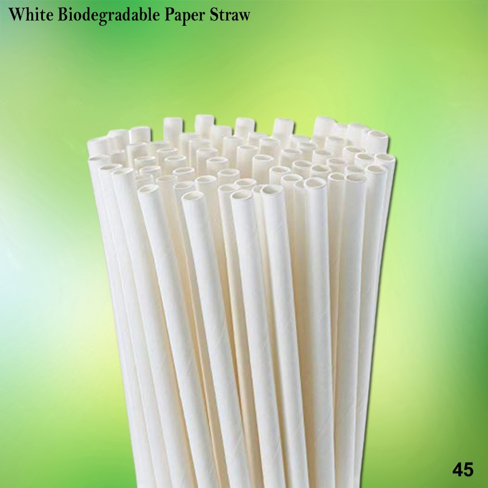 White Biodegradable Paper Wrapped Straw, Packet / Box, Size: 8mm img