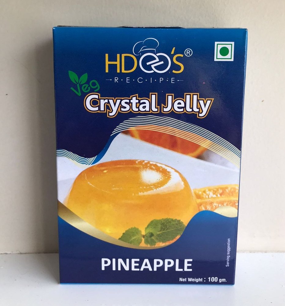 HDEES Recipe Yellow 100gm Pineapple Crystal Jelly, Packaging Type: Box