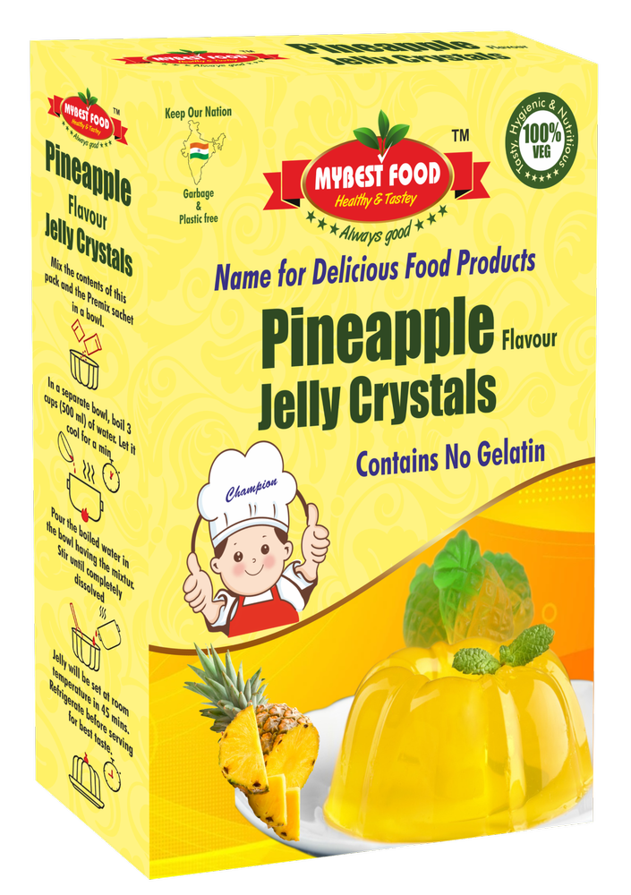 Mybest Food Yellow 200g Pineapple Jelly Crystals, Packaging Type: Box