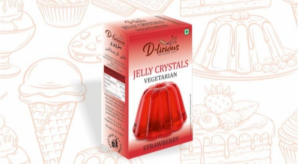 D-licious Strawberry Jelly Crystals, Packaging Type: Box, Packaging Size: 85 G